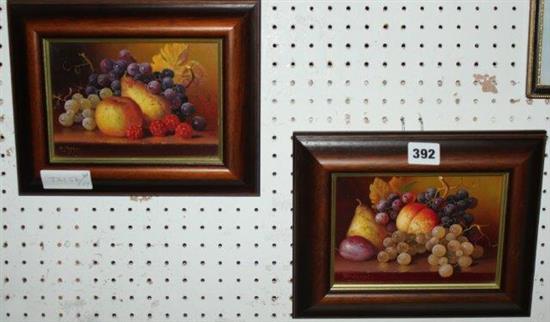 Pair of small oil still lifes